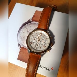 Women Fossil Watch, Brown